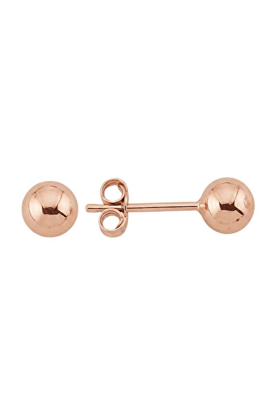 ZÜMRÜT SARRAF 14 Ayar Rose Altın Top Küpe 3 mm