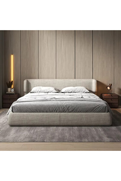 AWD إطار سرير حديث منجد كتان