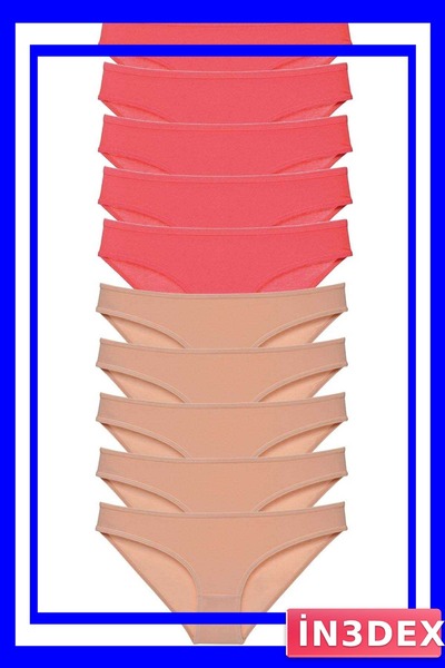 İN3DEX 10-Piece Lycra Women's Slip Panties Set Fuchsia Color