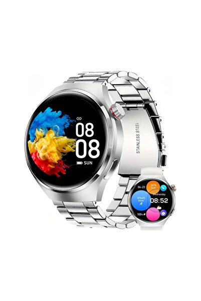 EOENKK Ceas inteligent AMOLED HD cu ecran GPS NFC Tracker, ritm cardiac, glic...