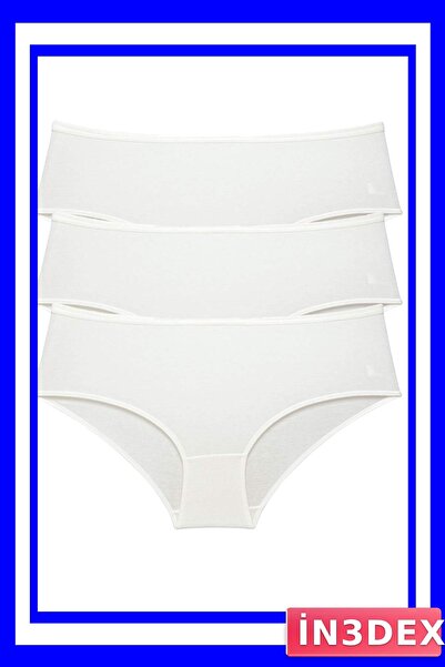 İN3DEX High Waist Bato Panties for Women 3 Pack Cream Color