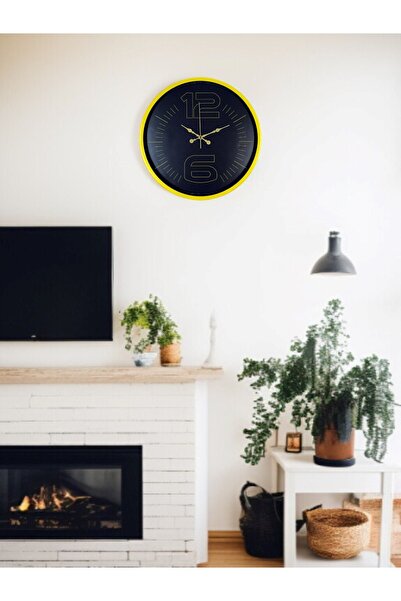 Leyaton 36 cm Yellow Decorative Wall Clock Lwlhm-Ytrs345