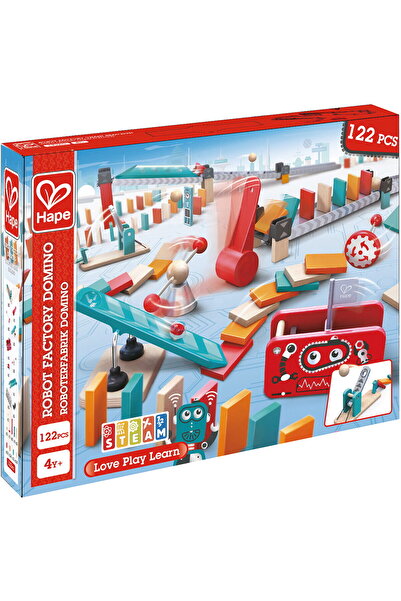 Hape Educational Toy Wooden Domino Robot Factory (122 pieces)