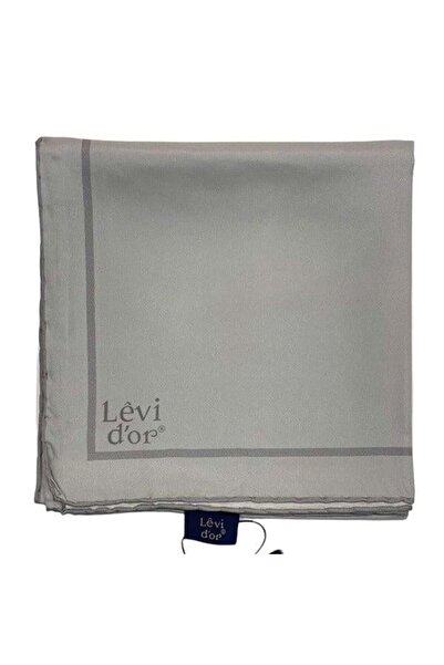 Levidor Ριγέ μονόχρωμο μεταξωτό μαντήλι - Ασημί