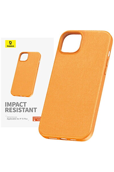 Baseus Carcasă de pentru iPhone 15 Plus Fauxther Series (portocaliu)