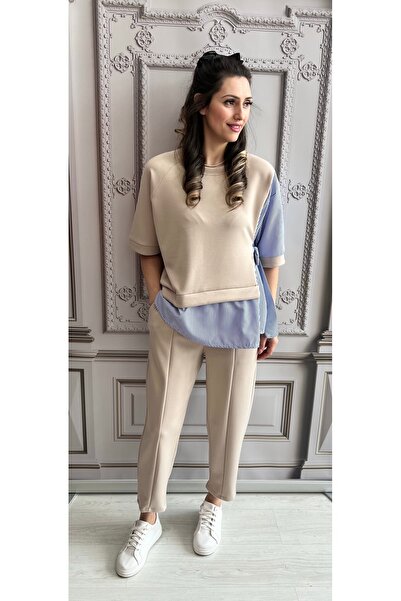 OnlyForYou Women's elastic viscose tracksuit with shirt-like details