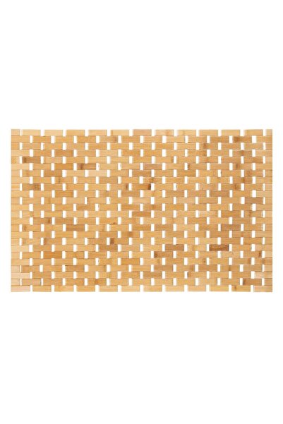 SERSIMO Anti-slip bamboo bathroom rug, vertical slats, 50x80 cm, brown