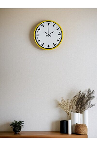 Lunaev ساعة حائط مزخرفة باللون الأصفر مقاس 36 سم