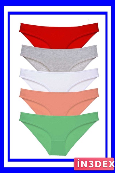 İN3DEX 5-Piece Lycra Women's Slip Panties Set Economic Package