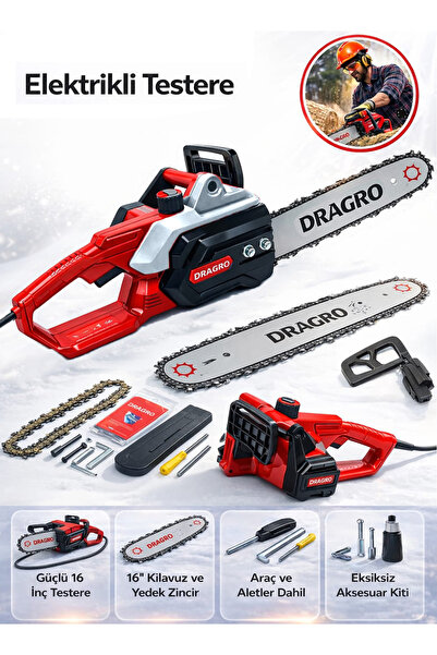 Dragro Profesyonel 2280w + Elektirikli Ağaç Odun Kesim Makinası