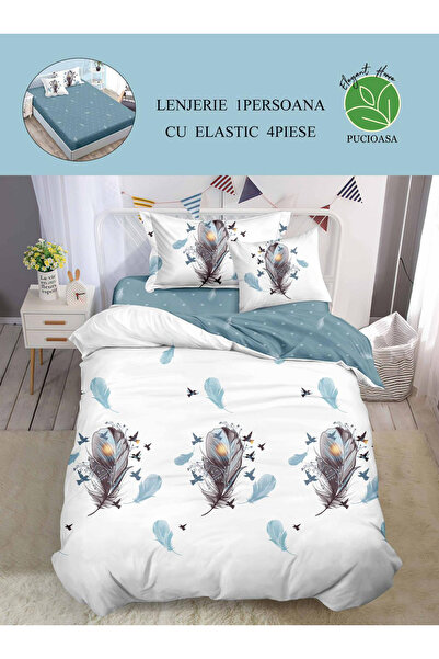 FIONNA.RO Finet Duvet Cover Set With Stretchy 1 Person - Feathers And Birds