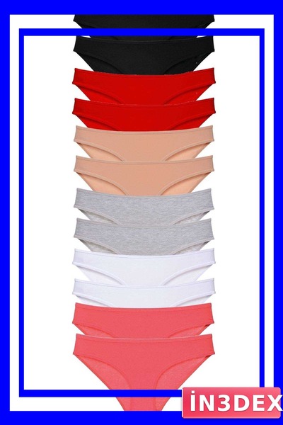 İN3DEX Lycra Women's Slip Panties 12-Piece Economical Pack