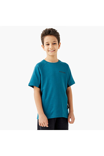 Kappa Logo Print T-shirt with Crew Neck and Raglan Sleeves