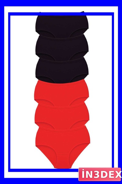 İN3DEX Women's High Waist Bato Panties 6 Pack Thick Elastic