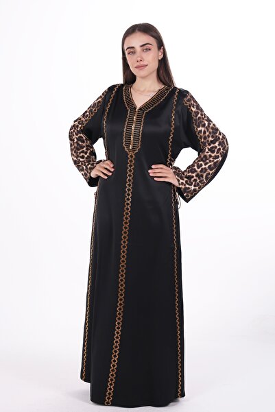 al bent al sharqieh Women's satin jalabiya dress (embroidered satin jalabiya)