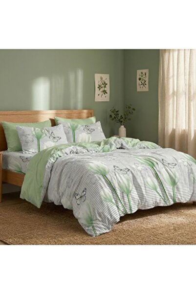 Pucioasa 6-piece finet double Duvet Cover Set , Green Tulips