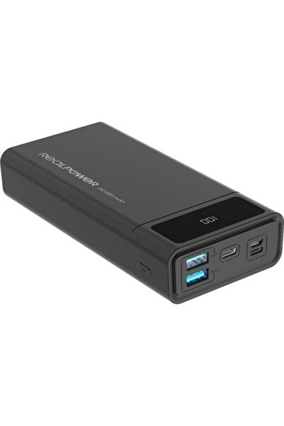 realpower Εξωτερική μπαταρία PB-20k PD μαύρη 20.000mAh