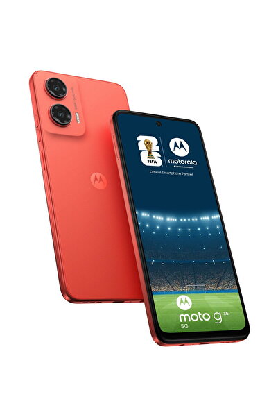 Motorola Moto g35 Smartphone, Dual SIM, 128GB, 8GB RAM, 5G, Guava Red