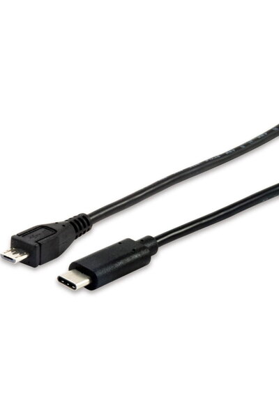 EQUIP Cablu USB 2.0 C -> micro B St/St 1.00m negru, pungă de polietilenă