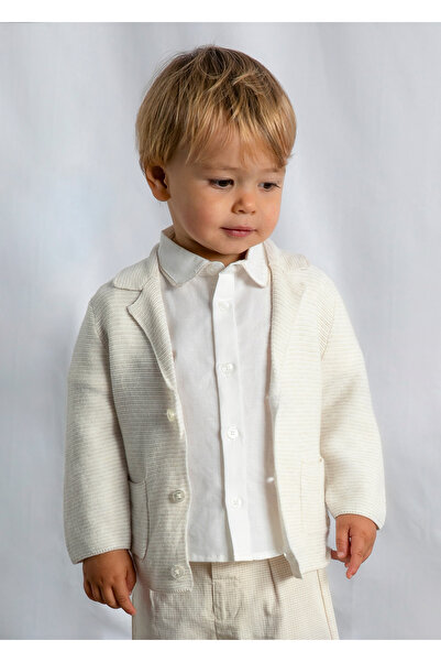 MAYORAL Baby Boy Knitted Jacket Cream