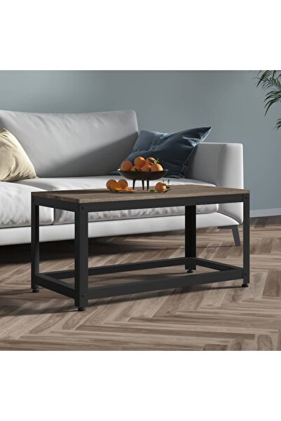 Concept Masă de cafea, gri și negru, 90x45x45 cm, MDF și fier