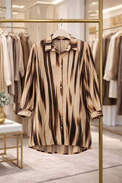 MODA Battal Size Viscose Shirt,Viscose Shirt