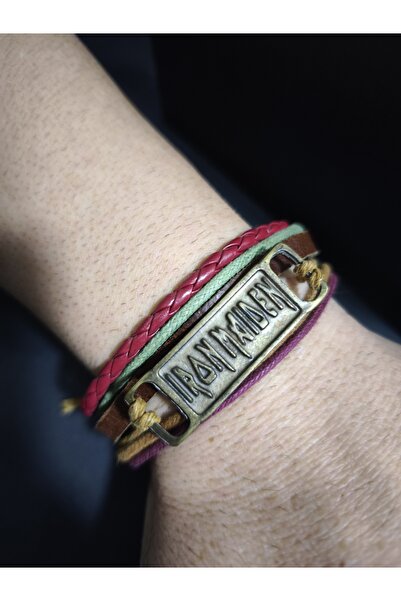 enyatakı Iron Maiden Model Leather Rope Bracelet