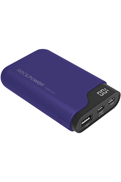 realpower PB-7500C External Battery Navy Blue 7,500mAh