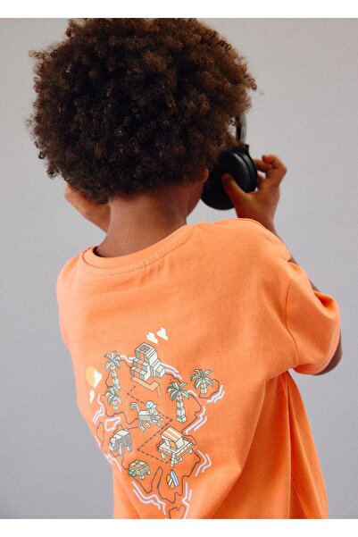 MAYORAL Хлопчача футболка з принтом помаранчевого кольору