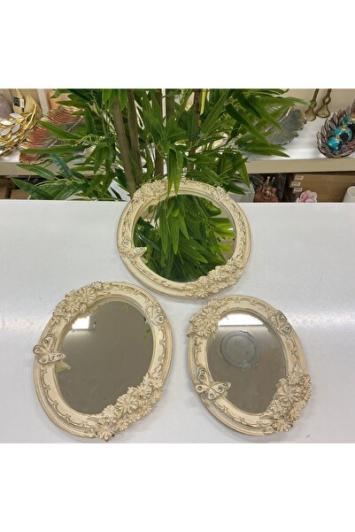goldhomedesign Dekoratif 3’Lü Duvar Ayna