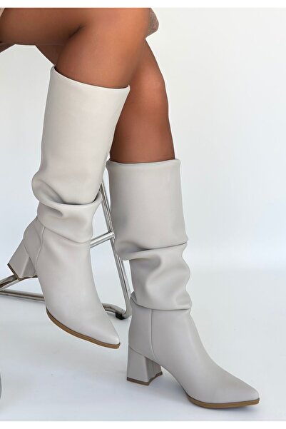 STUMBANNG Pitay Beige Leather Heeled Boots