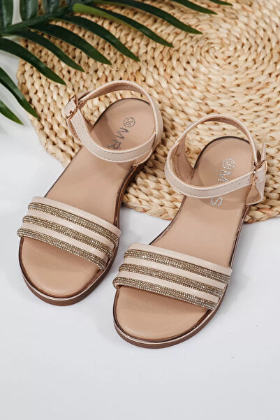 Zaira Girls' beige Sandals made of eco- Leather Anca #21989 - 30