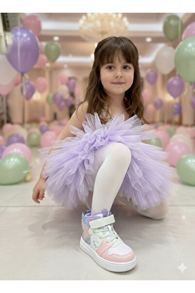 pepino KELEBEK KANAT BEYAZ LİLA SU YEŞİLİ BOĞAZLI KIZ ÇOCUK SPOR AYAKKABI