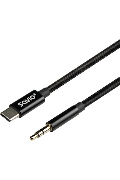 Savio USB-C към mini-jack кабел