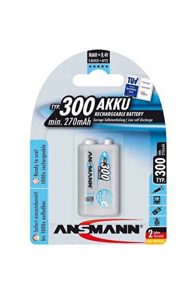 ANSMANN 1 maxE NiMH Akku 300 9V 270 mAh