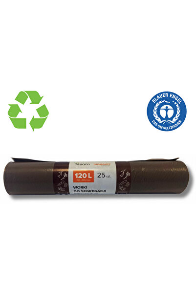 Resaco Pungi standard de plastic reciclate, 120L, 69x105cm, 35 mic, 25 buc/ro...