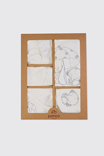 Panço Yenidoğan Tavşan Detaylı Ekru 10'lu Hastane Çıkış Seti