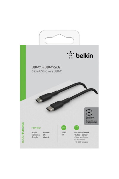 Belkin Καλώδιο USB-C/USB-C 1 μέτρου με επίστρωση, μαύρο