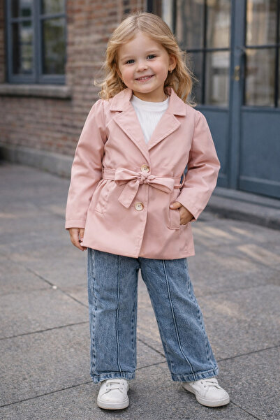 My Lusa baby wear طقم نورا للفتيات مكون من 3 قطع: معطف وبنطلون جينز وقطن ممشط...