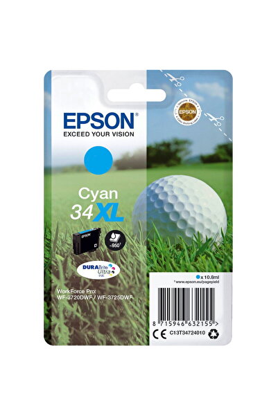 EPSON Printer Cartridge 34XL T3472 Cyan