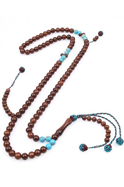 NAMAT Kuka with Turquoise feroza stone 99-bead 8mm Prayer Beads with handmade...