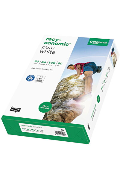 PAPYRUS Hârtie reciclabilă albă ISO 90 A4 500 coli 80 g