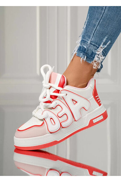 Zaira Women's orange sneakers made of eco- Leather Ioana #18021 - 40