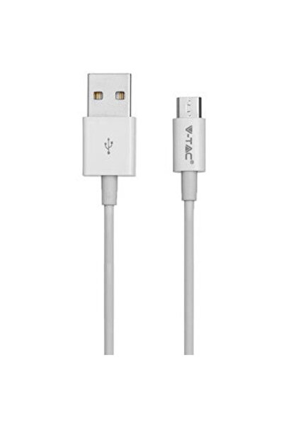 V-TAC CABLU MICRO USB 1M EDIȚIE ARGINTIE - ALB