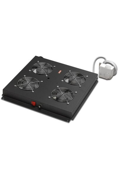 Assmann Accesoriu de rețea superior unic/dinamic cu 4 ventilatoare, negru
