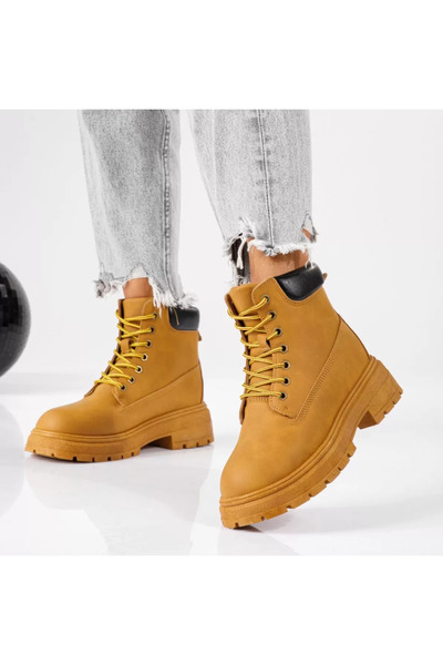 Zaira Cindy Beige Fur Women's Boots #17390 - 40