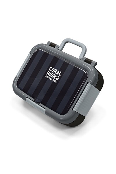 Coral High وعاء غداء من الفولاذ المقاوم للصدأ بنمط كارتون أسود للأطفال 39118