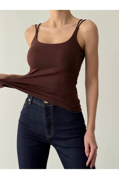 Coral İnce Askılı Kısa Atlet Atl01406 Kahve