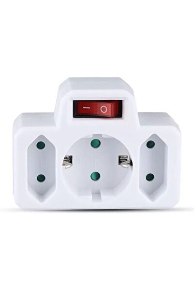 V-TAC ADAPTOR 3 PRIZE CU ÎNTRERUPĂTOR 2X2.5A ȘI 1X16A MAX 3680W