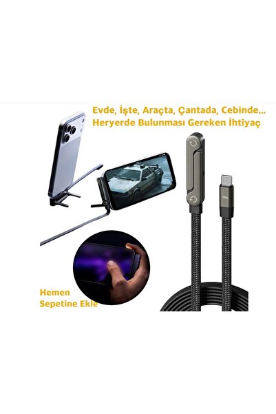 Mmctech Type-C 240W Extra Dayanıklı Super Hızlı 480 mps Veri Aktarımı Hem Sta...